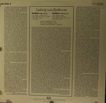 RCA Victor Red Seal LM-2186 - Beethoven Trios: In G, Op. 9, No. - Image 2
