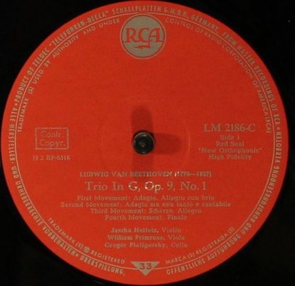 RCA Victor Red Seal LM-2186 - Beethoven Trios: In G, Op. 9, No. - Image 3
