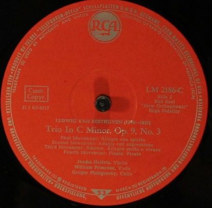 RCA Victor Red Seal LM-2186 - Beethoven Trios: In G, Op. 9, No. - Image 4