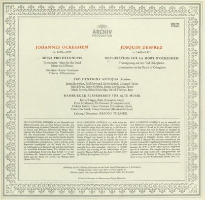 Archiv Produktion 2533 145 - Missa Pro Defunctis / Déploration S - Image 2