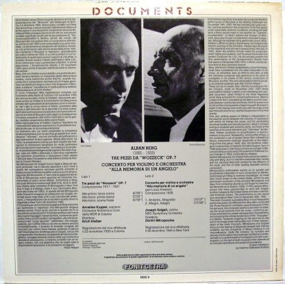 Fonit Cetra Doc 3 -  Tre pezzi da "Wozzeck" Op. 7 / Concerto per - Image 2