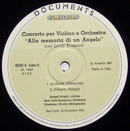 Fonit Cetra Doc 3 -  Tre pezzi da "Wozzeck" Op. 7 / Concerto per - Image 3