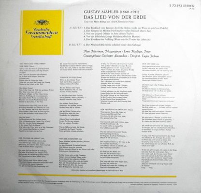 Deutsche Grammophon S72 292 - Das Lied Von Der Erde - Image 2
