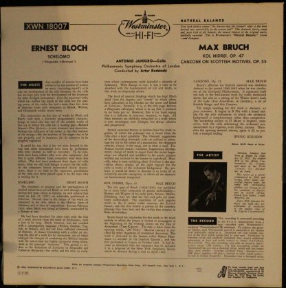 Westminster XWN 18007 - Bloch - Schelomo, Bruch - Kol Nidrei & C - Image 2