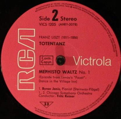 RCA VICS 1205 - Isle Of The Dead / Todtentanz / Mephisto Waltz - Image 4