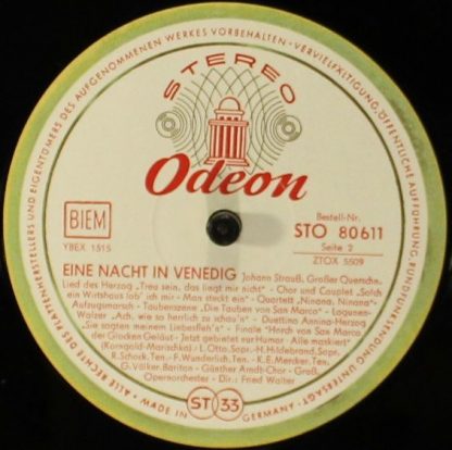 Odeon STO 80 611 - Eine Nacht In Venedig (Grosser Querschnitt) - Image 4