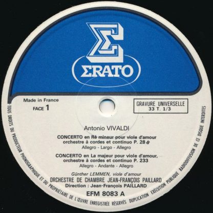 Erato EFM 8083 - Quatre Concertos Pour Viole D'Amour - Image 3
