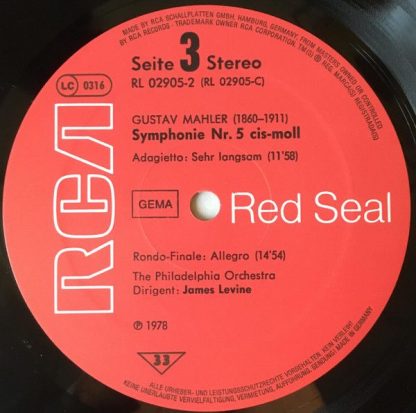 RCA Red Seal RL 02905 - Levine Conducts Mahler Symphony No.5 - S - Image 5