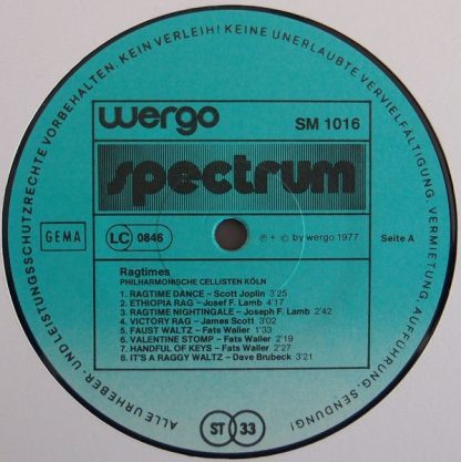 WERGO SM 1016 - Ragtimes - Image 3