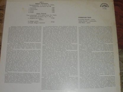 Supraphon 1 11 1094 - Schumann: Fantasiestücke / Franck: Trio Co - Image 2