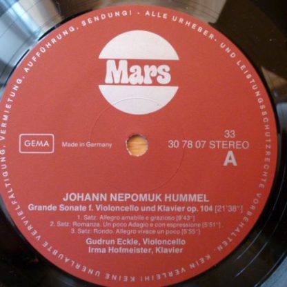 Mars (8) 30 78 07 Y - Grande Sonate Für Violoncello Und Klavier - Image 3