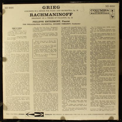 Columbia Masterworks MS 6016 - Concerto & Rhapsody - Image 2