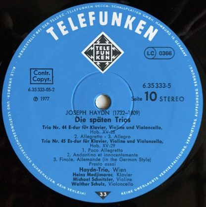 Telefunken 6.35333 FK - Haydn-Edition Die Späten Trios = The Lat - Image 12