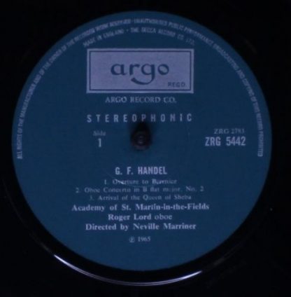 Argo ZRG 5442 - Concertos For Oboe And Strings - Image 3