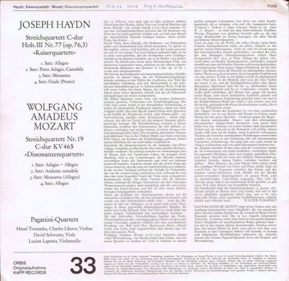 Orbis 71 019 - Kaiserquartett / Dissonanzenquartett - Image 2