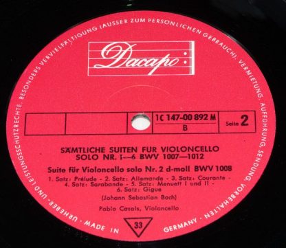 Dacapo 1C 147-00 892/4 M - Suiten Für Violoncello Solo - Image 4