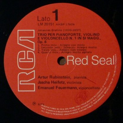 RCA Red Seal LM 20151 - Brahms: Trio per Pianoforte, Violino e V - Image 3