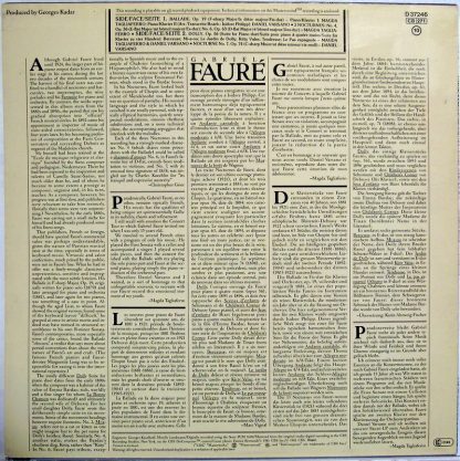 CBS Masterworks IM 37246 - Dolly Op. 56 / Ballade Op. 19 / Noctu - Image 2