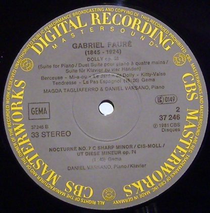 CBS Masterworks IM 37246 - Dolly Op. 56 / Ballade Op. 19 / Noctu - Image 3