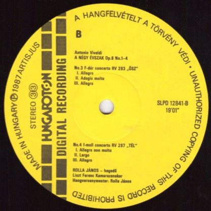 Hungaroton SLPD 12841 - A Négy Évszak Op. 8 No. 1-4 - Image 3