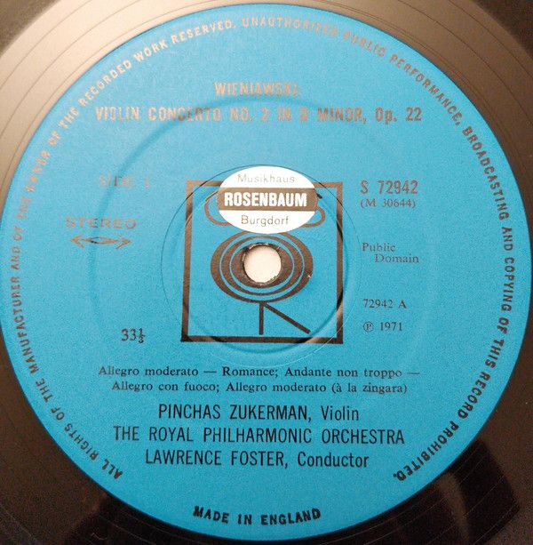 CBS S 72942 - Violin Concerto No. 2 In D Minor / Violin Concerto - Image 3