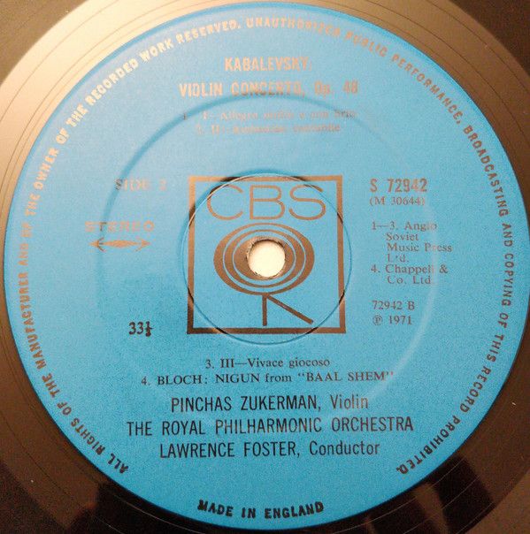 CBS S 72942 - Violin Concerto No. 2 In D Minor / Violin Concerto - Image 4