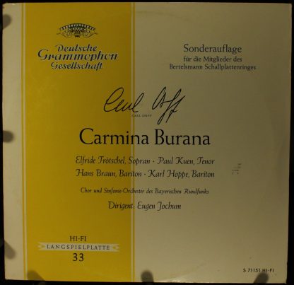 Deutsche Grammophon S 71 151 - Carmina Burana - Sonderauflage Fü