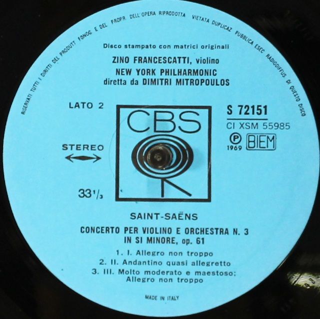 CBS S 72151 - Concerto Per Violino No. 1 In Re Maggiore Op. 6 / - Image 3