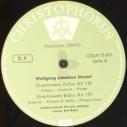 Christophorus CGLP 75 811 - Salzburger Symphonien (Divertimenti - Image 3