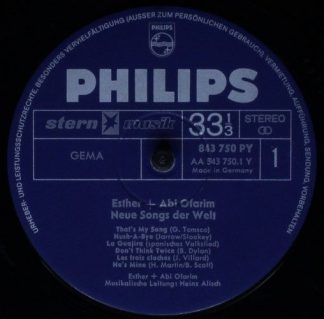 Philips 843 750 PY - Neue Songs Der Welt