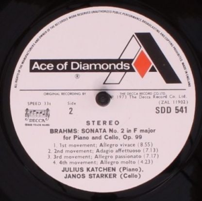 Ace Of Diamonds SDD 541 - Trio In C Major / Cello Sonata No. 2 I - Image 4