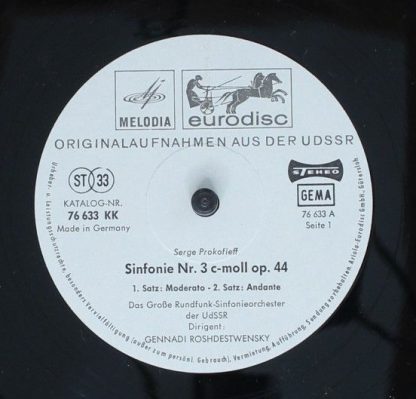 Eurodisc 76 633 KK - Sinfonie Nr. 3 c-moll op.44 - Image 3