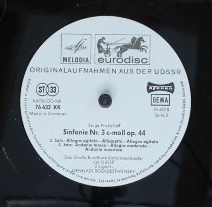 Eurodisc 76 633 KK - Sinfonie Nr. 3 c-moll op.44 - Image 4
