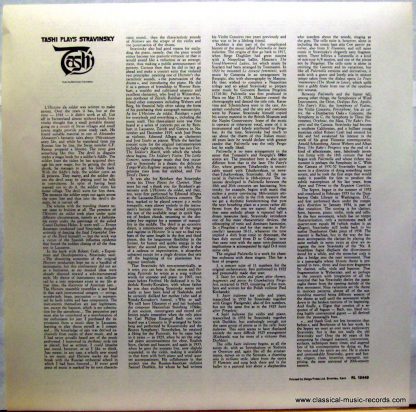 RCA Red Seal ARL1-2449 - Tashi Plays Stravinsky - Image 3