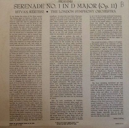 London Records CS 6567 - Serenade No. 1 In D, Op. 11 - Image 2