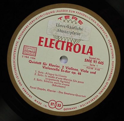 EMI SME 91 445 - Klavierquintett Es-Dur Op.44 - Streichquartett - Image 3