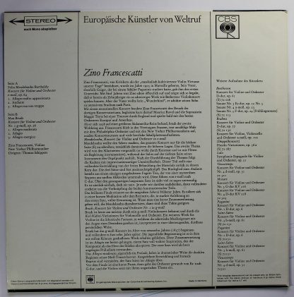 CBS S 72044 - Konzert Für Violine & Orchester E-Moll Op. 64 / Ko - Image 2