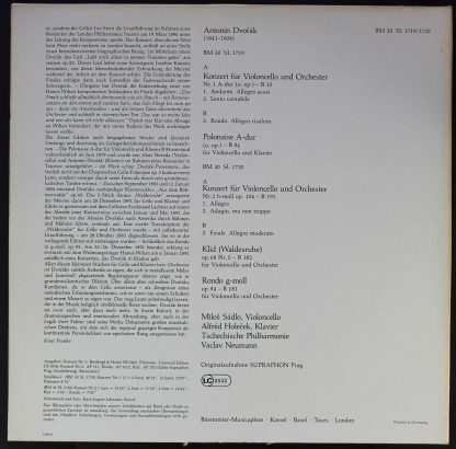 Musicaphon BM 30 SL 1719/1720 - Die Werke Für Violoncello Und Or - Image 2