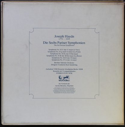 Eurodisc 85961 XGK - Die Sechs Pariser Symohonien - Image 3