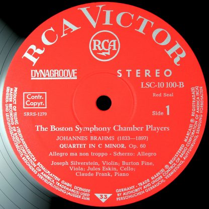 RCA LSC-10 100-B - Klavierquartett C-Moll, OPUS 60 - Image 3