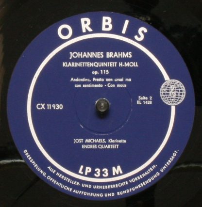 Orbis CX 11 930 - Klarinettenquintett H-Moll Op. 115 - Image 2