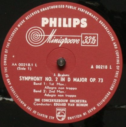 Philips A 00218 L - Symphonie Nr. 2 D-dur Op. 73 - Image 3