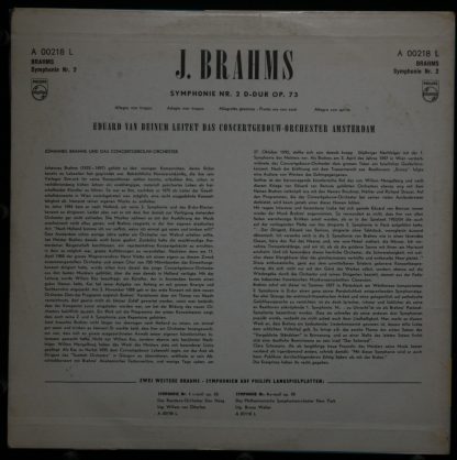 Philips A 00218 L - Symphonie Nr. 2 D-dur Op. 73 - Image 2