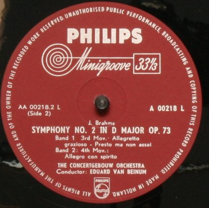 Philips A 00218 L - Symphonie Nr. 2 D-dur Op. 73 - Image 4