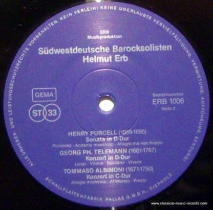 ERB Musikproduktion ERB 1006 - Purcell - Telemann - Händel - Alb - Image 3