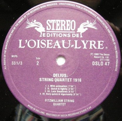 L'Oiseau-Lyre DSLO 47 - Sibelius & Delius Quartets - Image 4