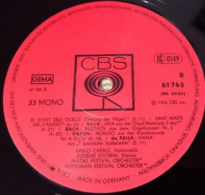 CBS 61 765 - Konzert Für Violoncello Und Orchester A-moll, Op. 1 - Image 7