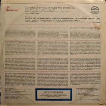 Supraphon SUA ST 50978 - Mass (For Mixed Chorus And Double Wind - Image 2