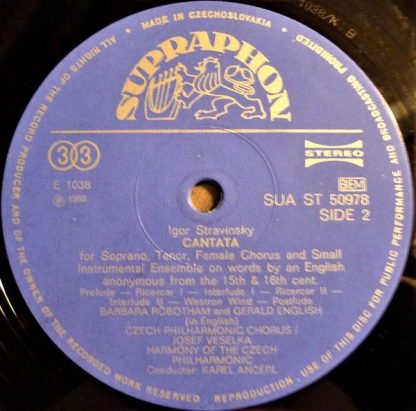 Supraphon SUA ST 50978 - Mass (For Mixed Chorus And Double Wind - Image 4