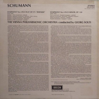 DECCA SXL 6356 - Symphony No.3, Op.97 "Rhenish" / Symphony No.4, - Image 2